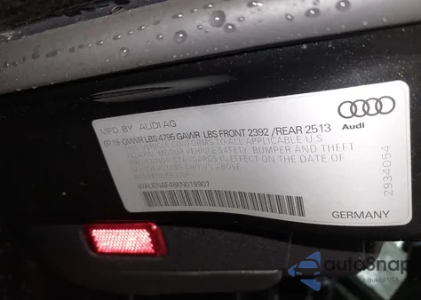 2019 Audi A4 45 Premium from USA, damaged, VIN WAUENAF48KN019907